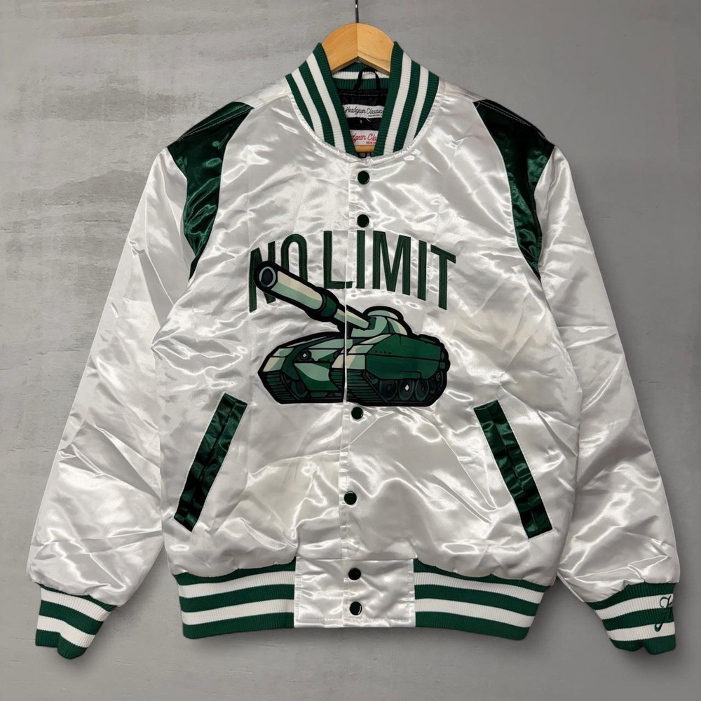 Headgear Classics No Limit Records Master P Varsity Jacket White Green Small